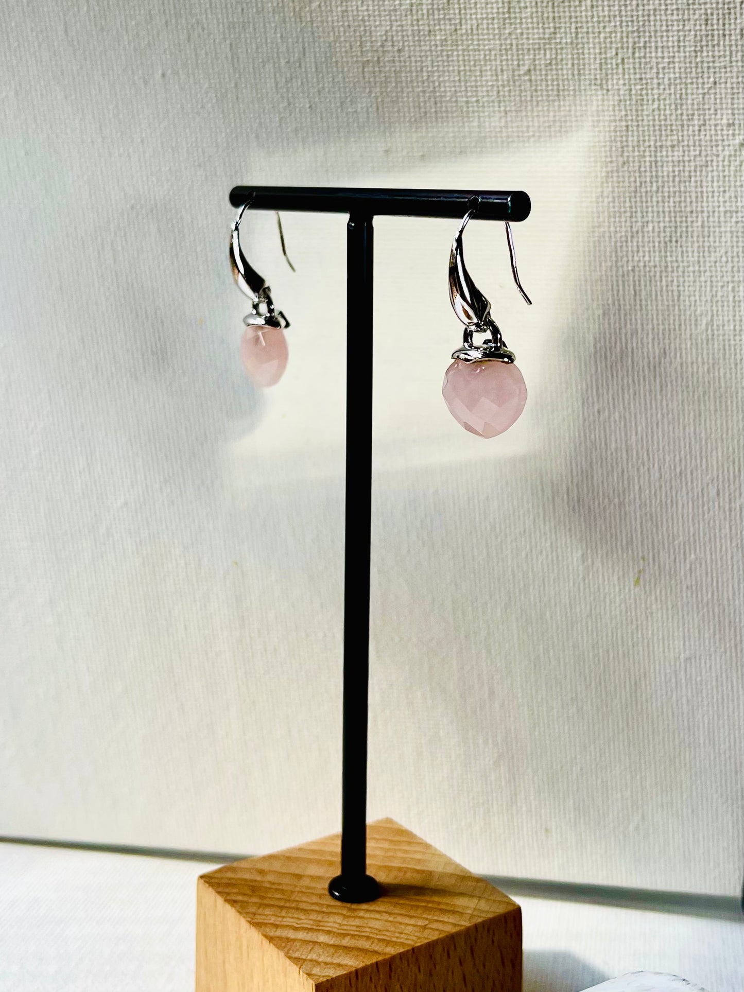 Arete Cuarzo Rosado