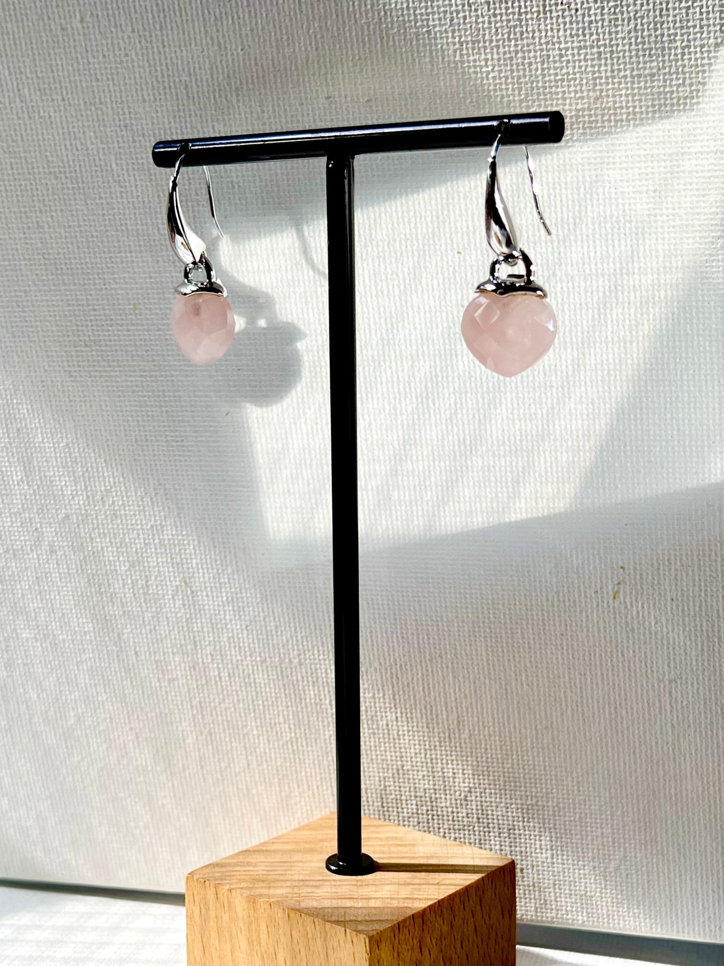 Arete Cuarzo Rosado