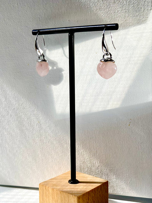 Arete Cuarzo Rosado