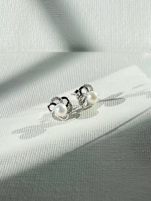 Arete Perla Zirconias Flor