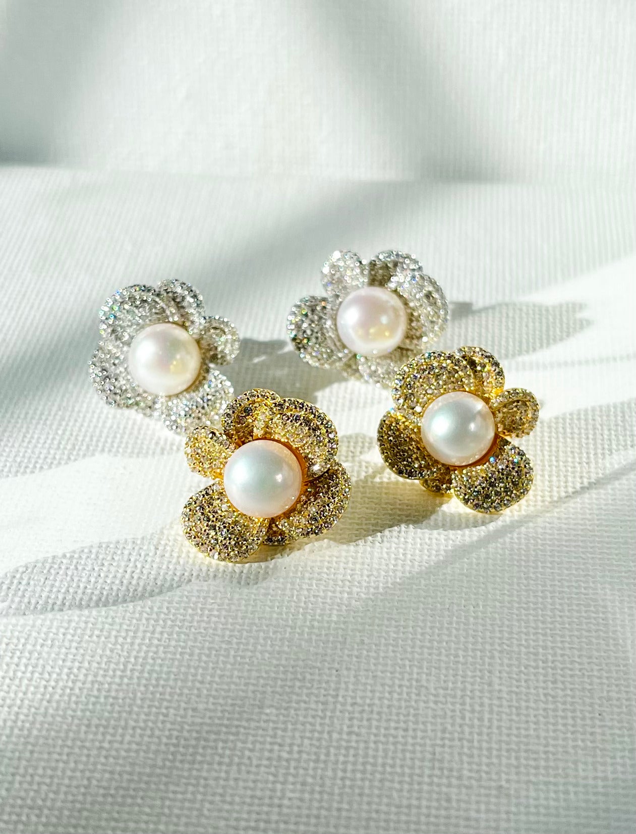 Arete Perla Zirconias Flor