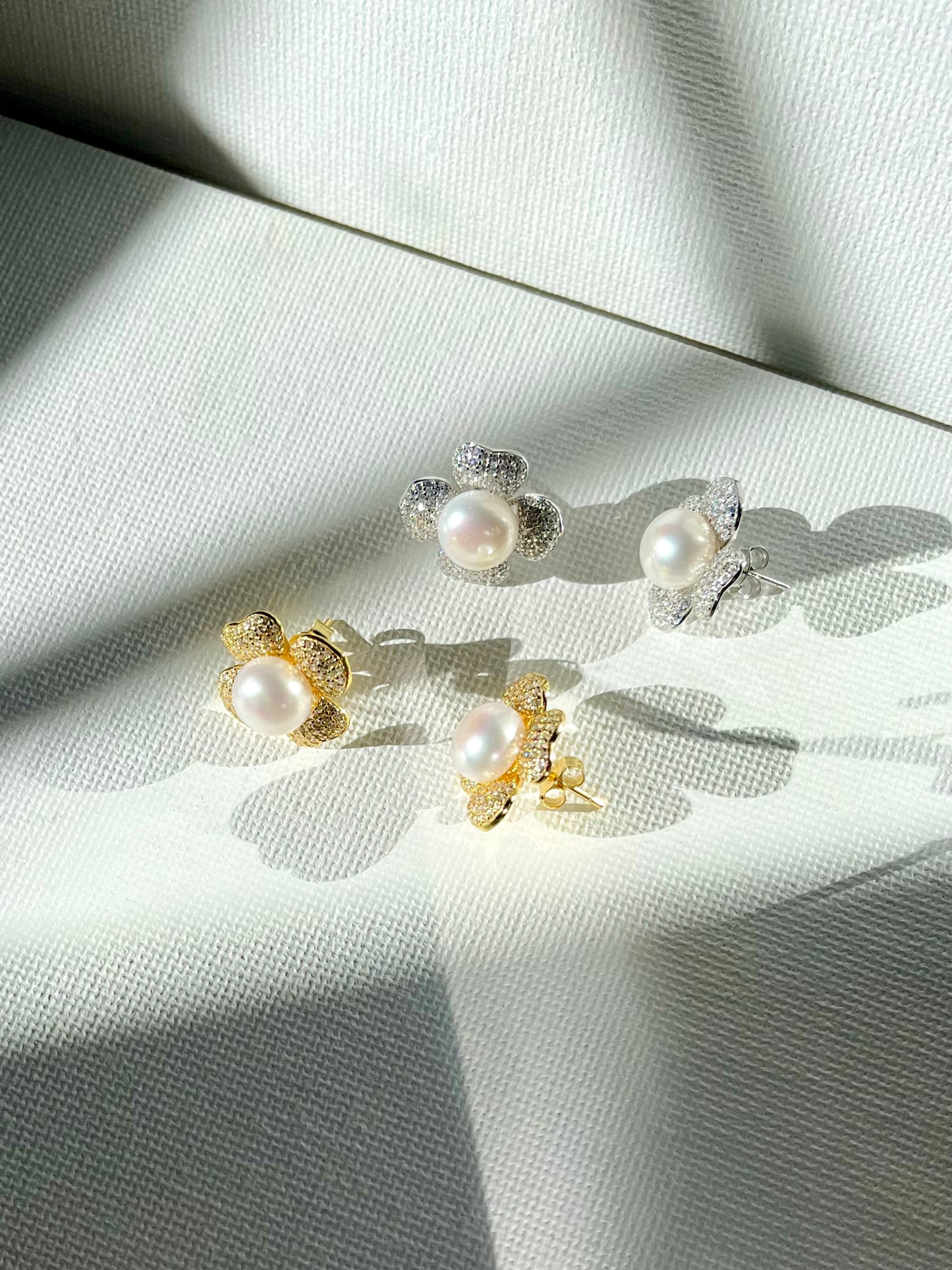 Arete Perla Zirconias Flor