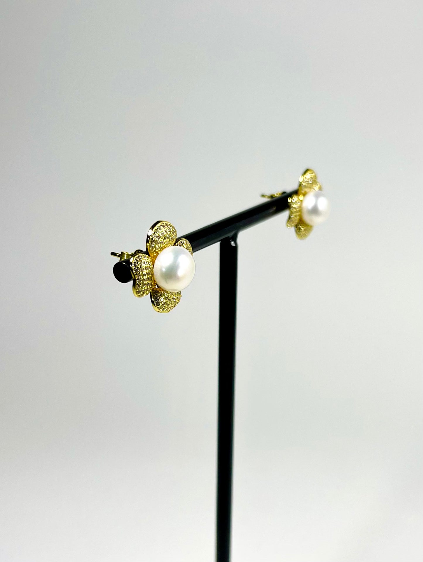 Arete Perla Zirconias Flor