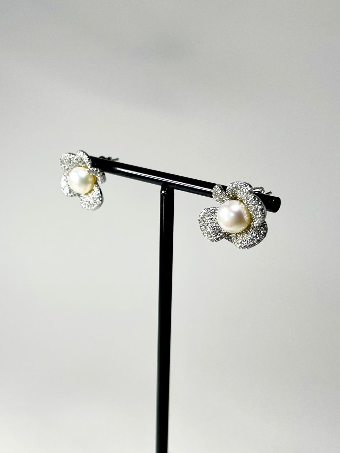 Arete Perla Zirconias Flor