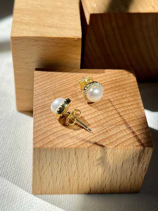 Arete Perla Zircones Redondo