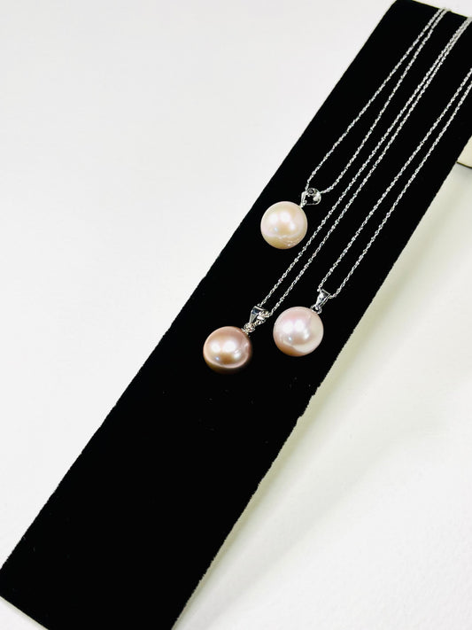 Cadena Dije Perla Rosa