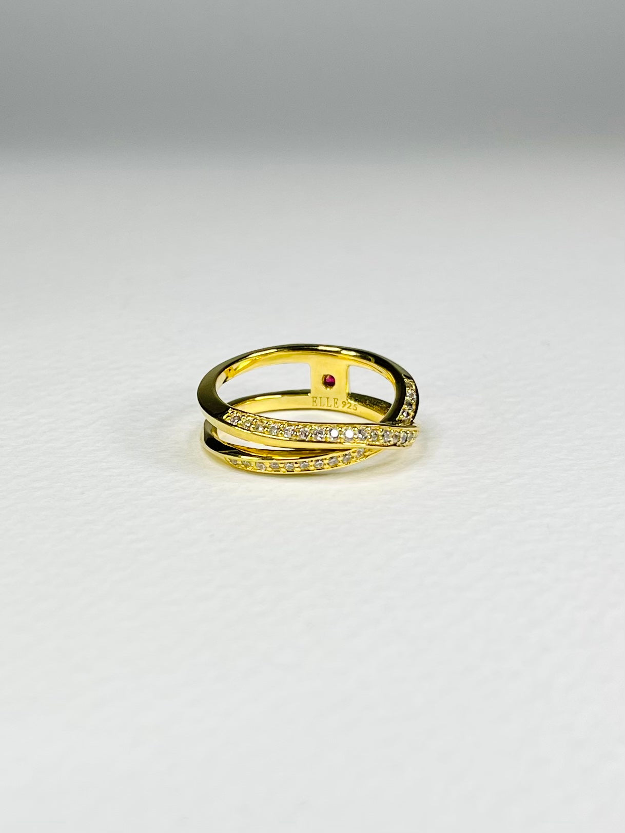 Anillo Zircones Cruzado