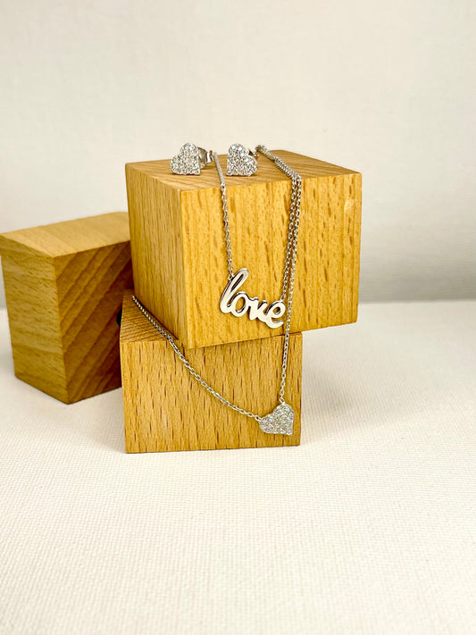 Set Zircones Love y Corazon